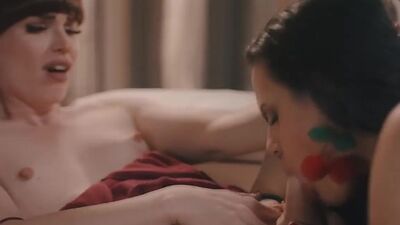 Superstar TS licks and fucks her busty bestfriends wet pussy