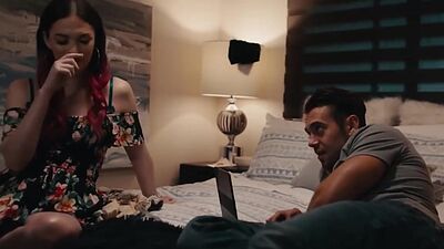 Pale skin tranny babe lets stebro bareback her ass so hard