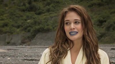 Big titted nude babe Danielle Mathers and GFs posing in parched river bed