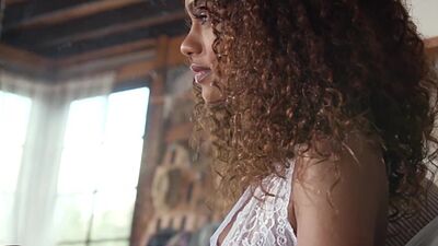 Amazing black teen dancer Scarlit Scandal posed and showed petite body