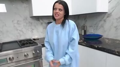 Nadia let Allen feel her massive tits off to a horny fuck