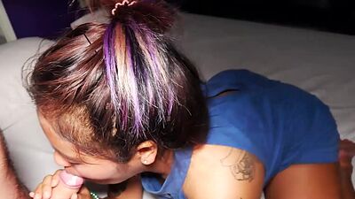 Asian BBW MILF amateur Mimi gives a customers big cock an amazing blowjob