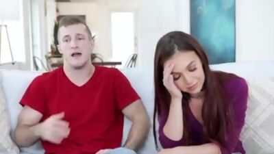 Stepbro masturbates then fucks his redhead teen stepsis