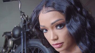 Stunning black MILF Harley Dean shows nice big ass and amazing natural body