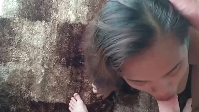 Sexy amateur Thai teen Cherry exactly knows how to satisfy a big white cock