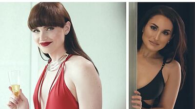 Hot big ass teen Gabi Paltrova pleased horny big cock shemale Natalie Mars