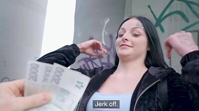 Blackhair euro teenie reverse rides after bj and pickedup