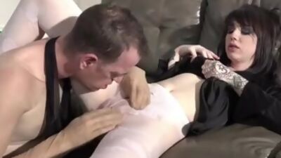 Nylonfetish tattooed Tgirl assfucked by crossdresser