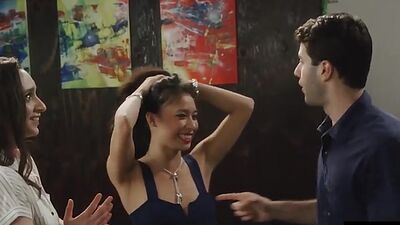 Big boobed wife Sarah Royce wants to hype her sexual life with bisex babe