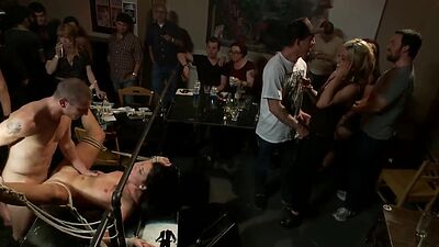 Bent over pool table slave fucked