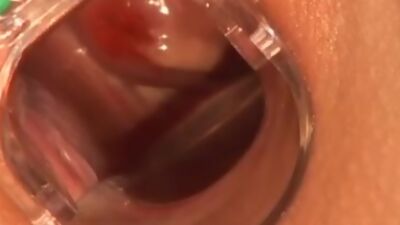 Pissing babe oils body fingers and gapes her shaved pussy