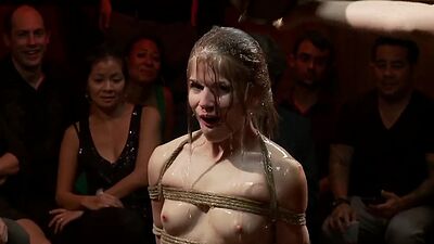 Flexible slave gang banged in public