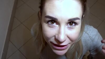 Paid babe enjoys casting POV closeup fuck and licking