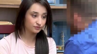 An officer strips then fucks brunette latina shoplifter