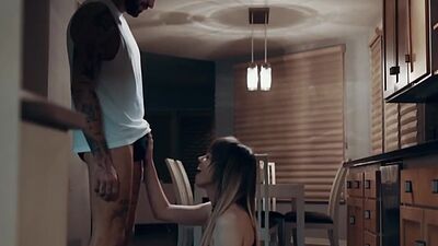 Tipsy Tgirl lets stepbro bareback her ass so he keep silent