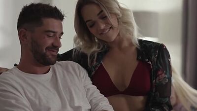 Slut shemale sucks and rides TS stepsis boyfriends big cock