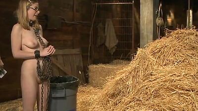 Bound busty blonde tormented with water