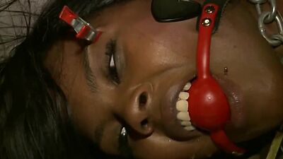 Ebony slave in stockings bbc fucked