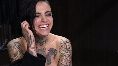 BDSM inked and pierced babe gets nipples and pussy clamps