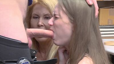 Teen Samantha Hayes and willing mature grandmom Erica Lauren served a cop