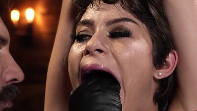 Curvy ass bound babe fisted and banged