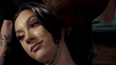 Slim bound babe pussy fingered