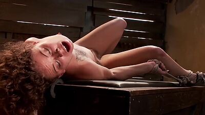 Curly ginger babe rough banged