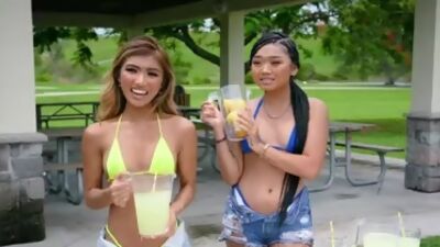 Teen Ladies Seduce to Sell Their Lemonade