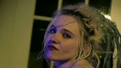 Inked goth babe Six with perced nipples shows her new tattoo to lesbian GF