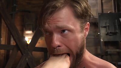 Femdom pegging tattooed male slave