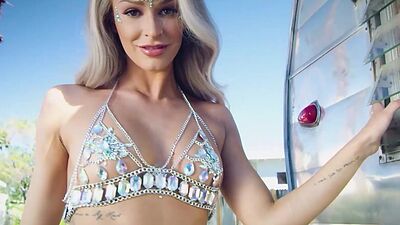 Big ass teen Emma Hix softcore porn video with Playboy in a mobile home