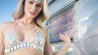 Big ass teen Emma Hix softcore porn video with Playboy in a mobile home