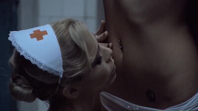 Lesbian nurse Gisela Panezi licking a patients Andressa De Barros big boobs