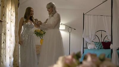 Shemale bride bangs the wet pussy of her slut bridesmaid