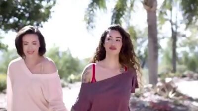 Lesbian couple in lust triangle threesome with guy who is her ex boyfriend