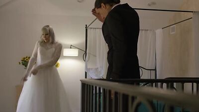 Handsome groom lick and fuck Tgirl brides ass and bridesmaid