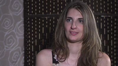 Useless babe serves for public 3some throating and gagging