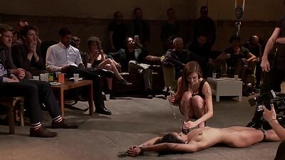 Petite ebony slut fucked in public