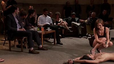 Petite ebony slut fucked in public