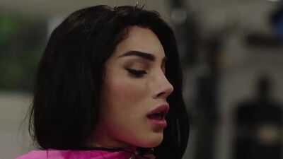 Horny dude licks and bareback fucks his shemale gym buddy