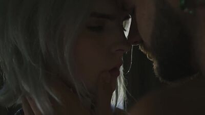 Pierced small tits TS passionately sucked and fucked by BF