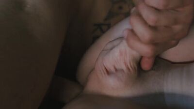 Pierced small tits TS passionately sucked and fucked by BF