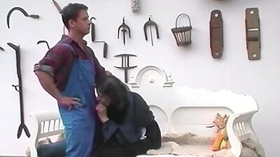 ugly farmer grandma fucks outdoor