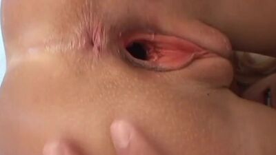 Pussyfingered teen closeup shows gaped cunt before showering