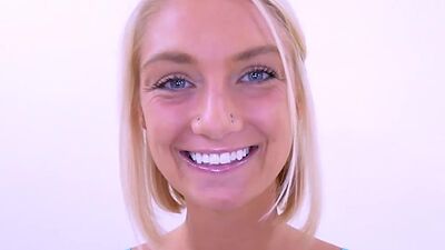 Blonde Model gets tight pussy worked out in studio