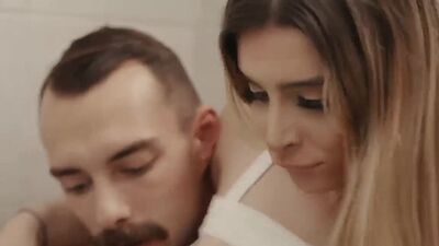 Stepdad licks and barebacks his TS stepteen in laundry room