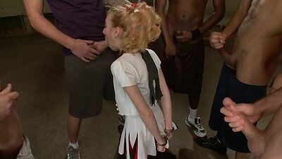 Blond cheerleader interracial dp fucked