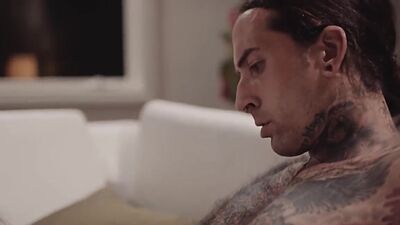 Slutty shemale gets bareback fucked by her tattooed boyfriend