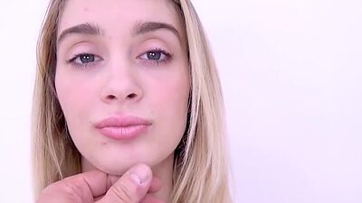 Blonde babe gets teen tight pussy fucked at audition