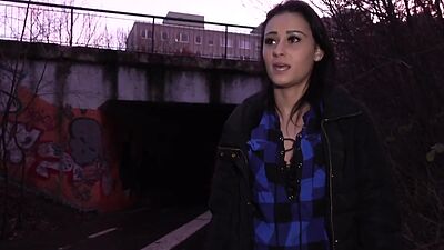 POV medium boobed babe rides cock 4 money after casting